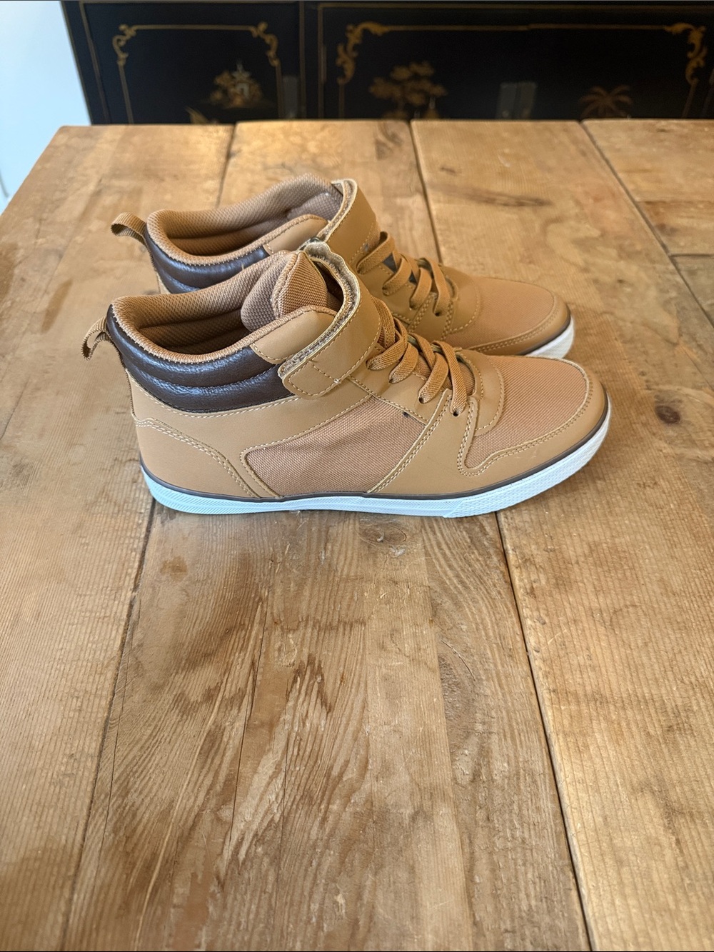 The Children's Place Tan and Brown High-Top Kids Sneakers